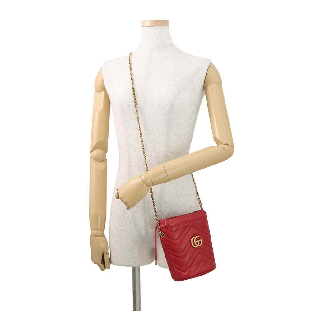 GUCCI Red GG Marmont Shoulder Bag - Picture 4 of 16